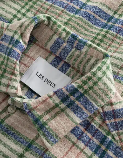 Les Deux Kash Check Shirt Seashell/Vintage Green