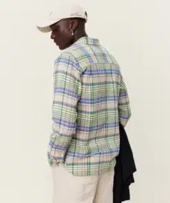 Les Deux Kash Check Shirt Seashell/Vintage Green