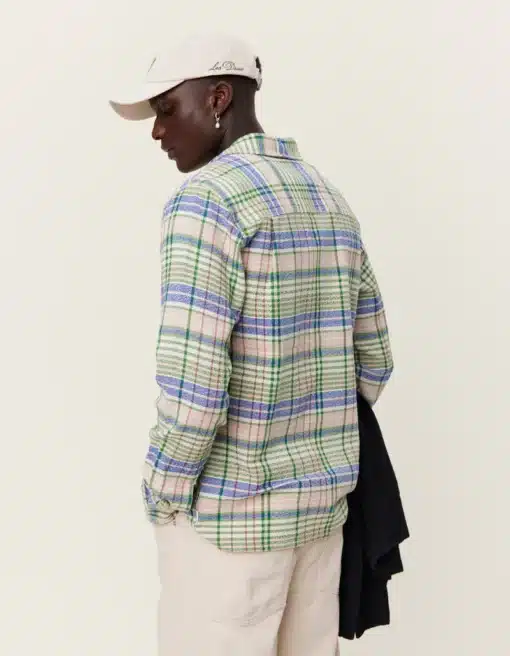 Les Deux Kash Check Shirt Seashell/Vintage Green
