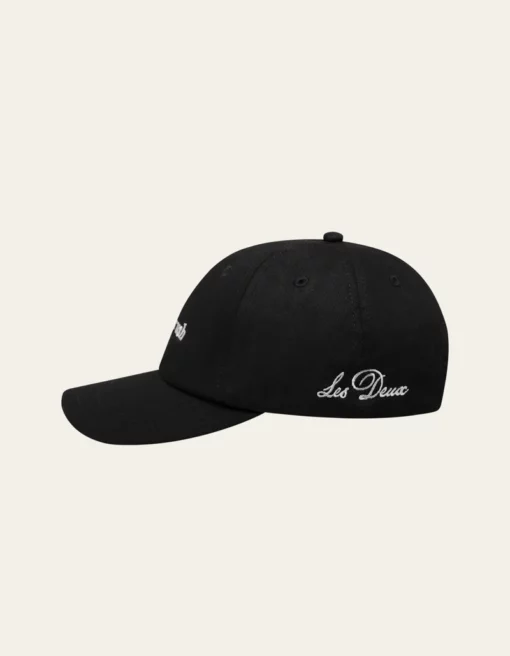Les Deux Newspaper Dad Cap Black/Light Ivory