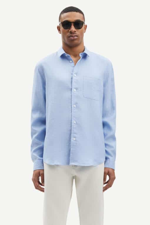Samsøe Samsøe Liam NF Linen Shirt Brunnera Blue