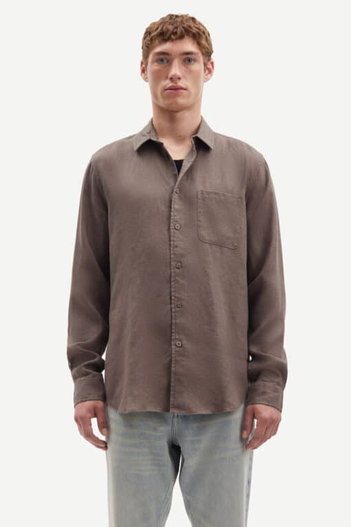 Samsøe Samsøe Liam NF Linen Shirt  Bungee Cord