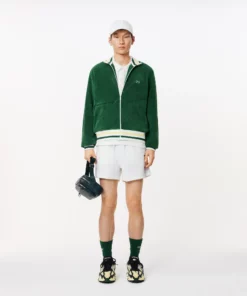 Lacoste Paris Zipped High Neck Terry Sweatshirt Pine Green