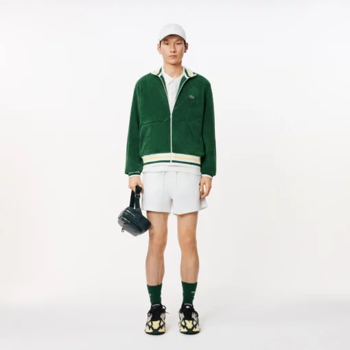 Lacoste Paris Zipped High Neck Terry Sweatshirt Pine Green