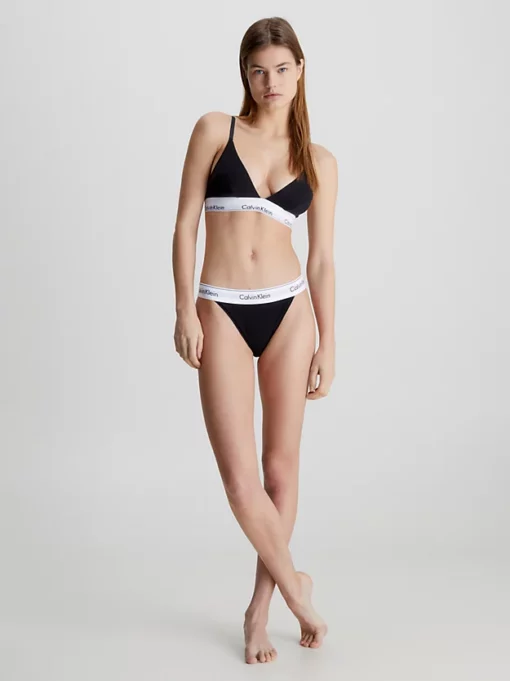 Calvin Klein High Leg Tanga Black