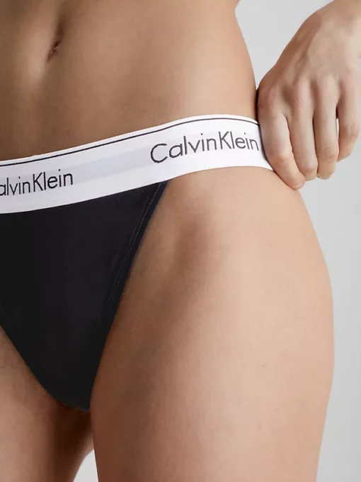 Calvin Klein High Leg Tanga Black