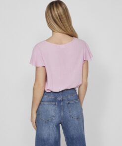 Vila Mesa Tape Detail Top Pastel Lavender