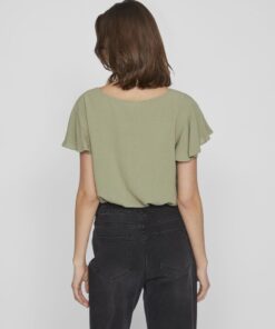 Vila Mesa Tape Detail Top Oil Green