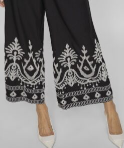 Vila Winnie Alethea Cropped Embro Pants Black