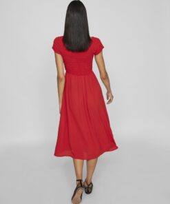 Vila Rita Smock Dress Mars Red