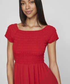 Vila Rita Smock Dress Mars Red