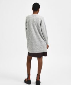 Selected Femme New Lulu Long Cardigan Light Grey Melange