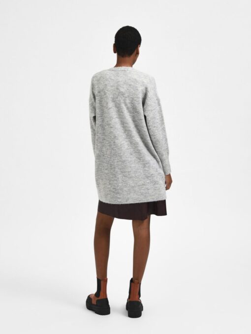 Selected Femme New Lulu Long Cardigan Light Grey Melange