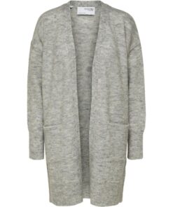 Selected Femme New Lulu Long Cardigan Light Grey Melange
