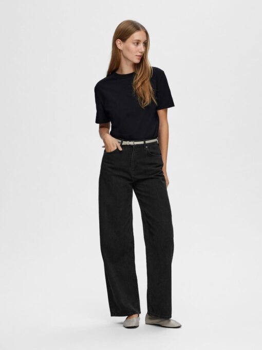 Selected Femme Essential Boxy Tee Black