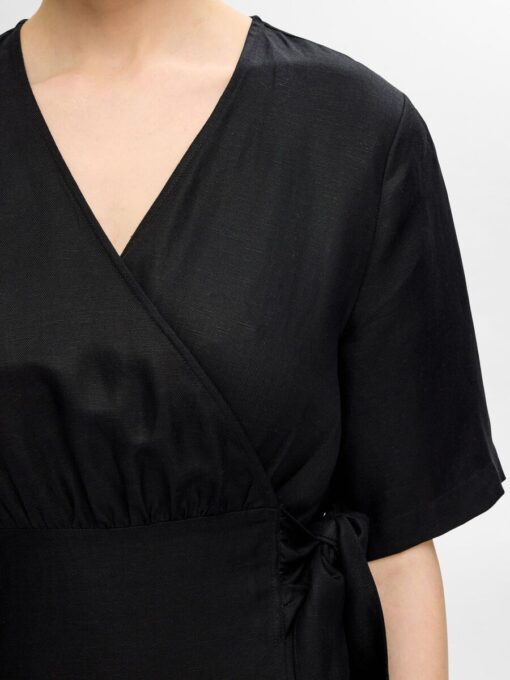 Selected Femme Allesandra 2/4 Ankle Wrap Dress Black