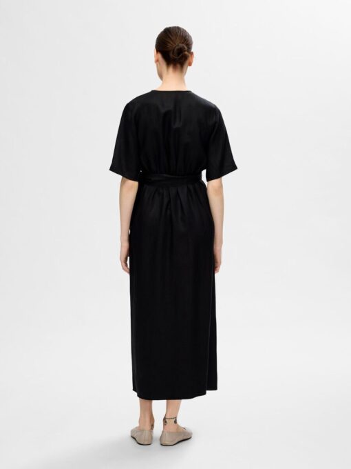 Selected Femme Allesandra 2/4 Ankle Wrap Dress Black