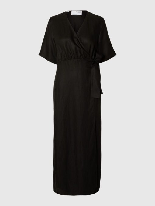 Selected Femme Allesandra 2/4 Ankle Wrap Dress Black