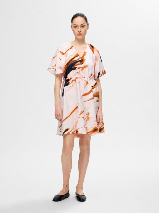 Selected Femme Attia AOP Dress Cradle Pink