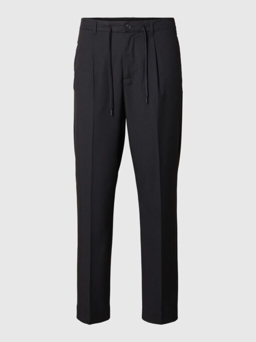 Selected Homme Tapered Leroy Pleat Pants Black