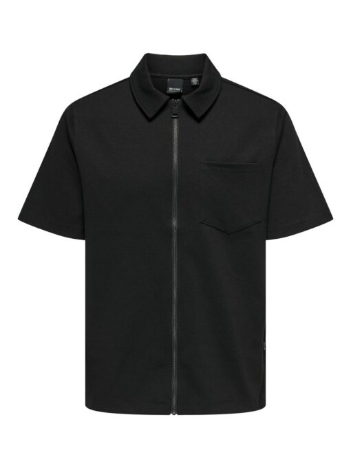 Only & Sons Anton Pique Shirt Black