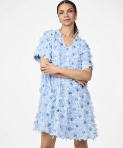 Yasabelone V-Neck Dress Clear Sky