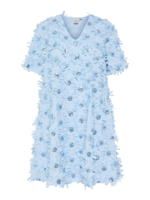Yasabelone V-Neck Dress Clear Sky