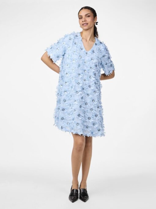Yasabelone V-Neck Dress Clear Sky