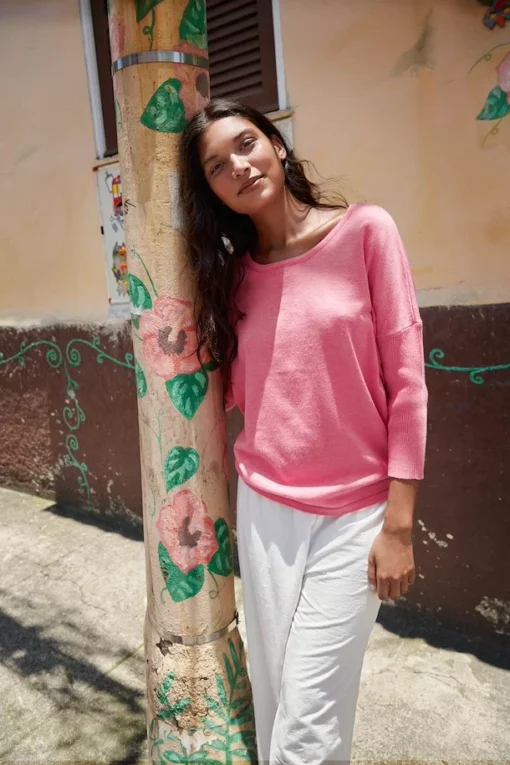 Saint Tropez Milasz Pullover Pink Cosmos Melange