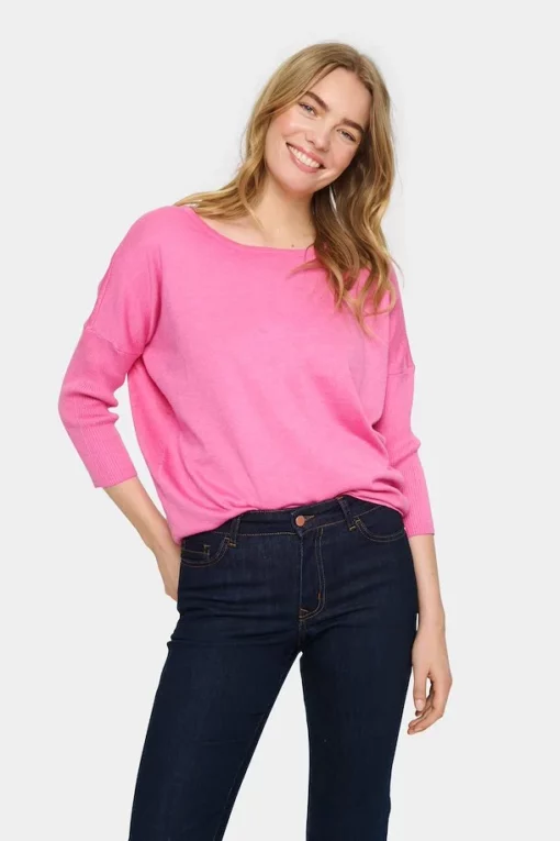 Saint Tropez Milasz Pullover Pink Cosmos Melange