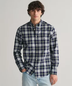 Gant Regular Poplin Check Shirt Classic Blue