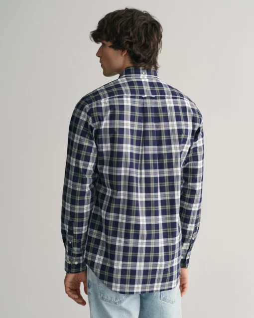 Gant Regular Poplin Check Shirt Classic Blue