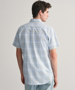 Gant Regular Fit Poplin Check Shirt Fresh Blue