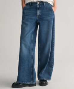 Gant Woman Low Wide Leg Jeans Mid Blue Vintage