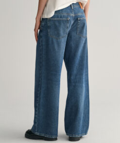 Gant Woman Low Wide Leg Jeans Mid Blue Vintage