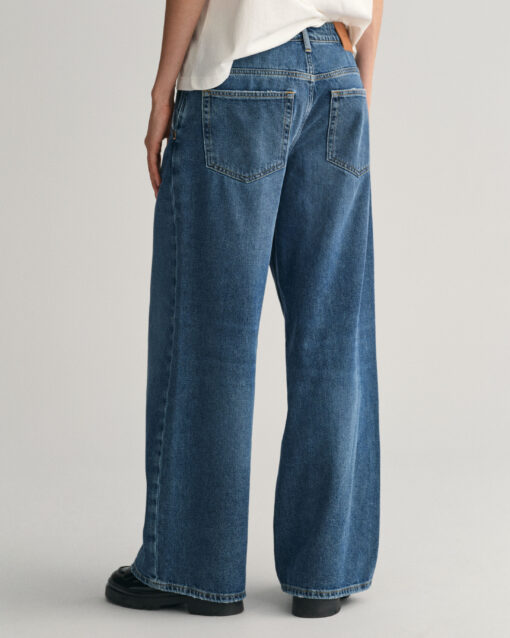 Gant Woman Low Wide Leg Jeans Mid Blue Vintage