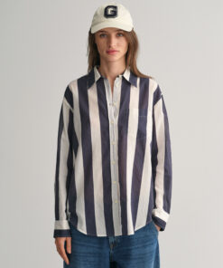 Gant Woman Parasol Striped Shirt Evening Blue