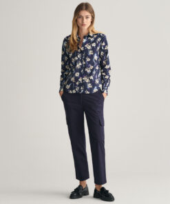 Gant Woman Floral Print Blouse Evening Blue