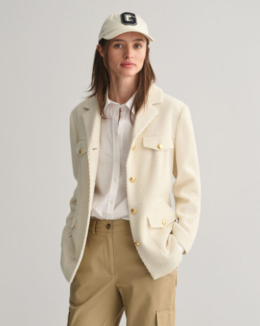 Gant Woman Slim Texture Blazer Jacket Linen