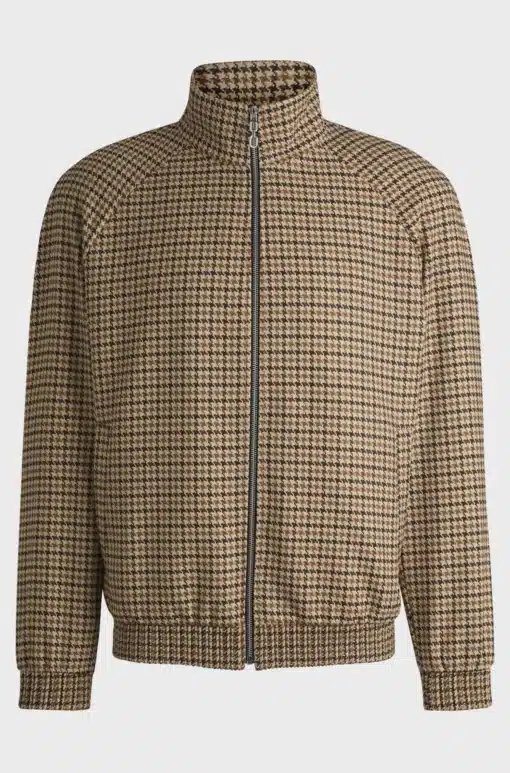 Hugo Keyn243X Houndstooth Jacket Dark Brown
