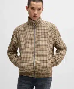 Hugo Keyn243X Houndstooth Jacket Dark Brown