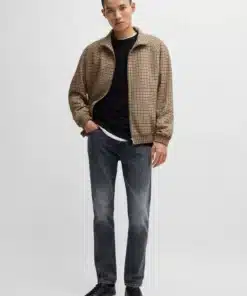 Hugo Keyn243X Houndstooth Jacket Dark Brown
