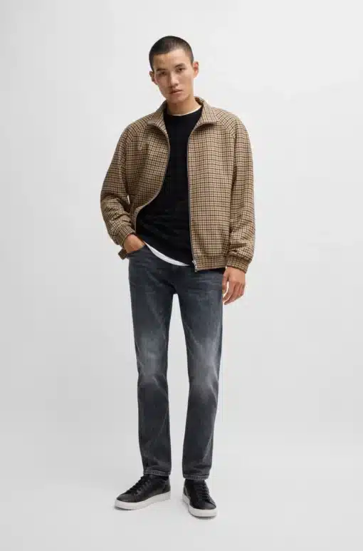 Hugo Keyn243X Houndstooth Jacket Dark Brown