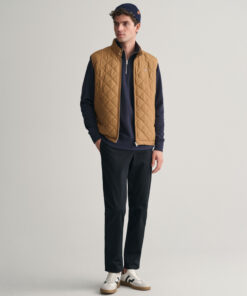 Gant Quilted Windcheater Vest Roasted Walnut