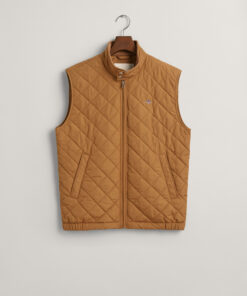 Gant Quilted Windcheater Vest Roasted Walnut