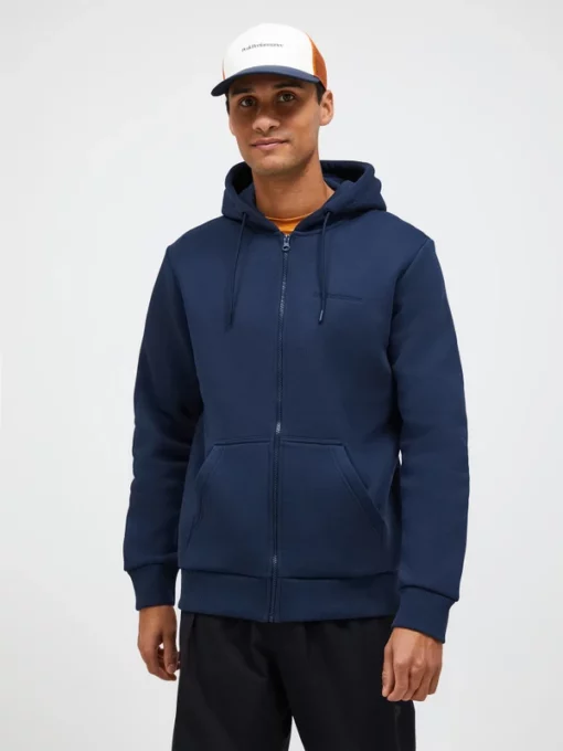 Peak Performance Original Small Logo Zip Hood Men Blue Shadow