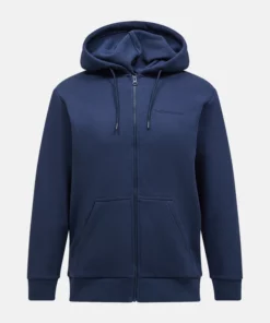 Peak Performance Original Small Logo Zip Hood Men Blue Shadow