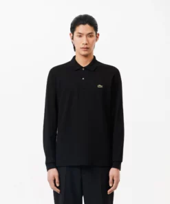 Lacoste Original L.12.12 Long Sleeve Cotton Polo Shirt Black
