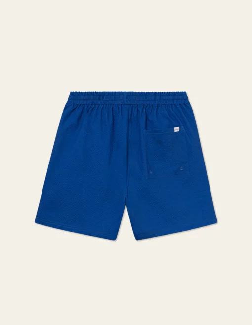 Les Deux Stan Seersucker Swim Shorts Surf Blue