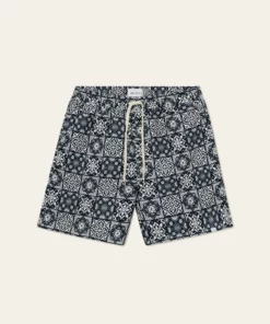 Les Deux Stan AOP Swim Shorts Light Ivory/Dark Navy